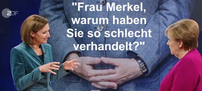 Merkel bei Berlin-direkt am Ende