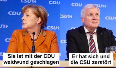 Merkel und CDU weidwund geschlagen, Drehhofer und CSU zerstört