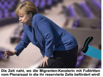 Merkel Fusstritt