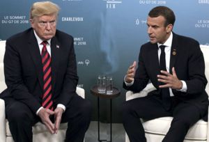 Macron will gegen Trump-Amerika Krieg weil Trump Nationalist ist