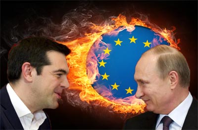 Putin und Tsirpas auf dem Weg, die Terror-EU zu verbrennen