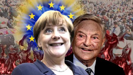 Merkel und Soros - die Weltungeheuer